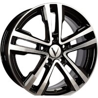 Литые диски Vector V197 16x6.5" 5x112мм DIA 66.6мм ET 38мм Черный с алмазной проточкой